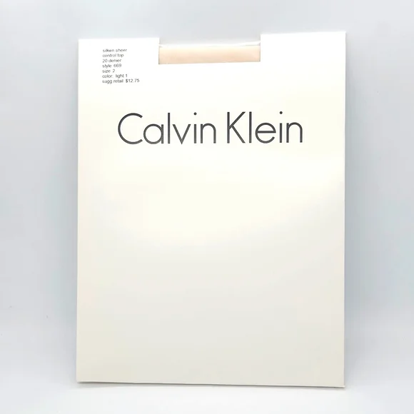 New Calvin Klein Silken Sheer Control Top Hose in Color Light 1 - 2 Pair - Picture 2 of 7